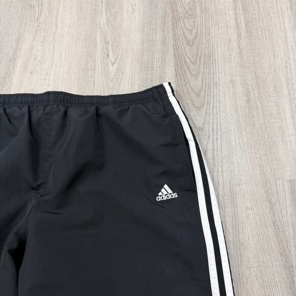 Vintage Adidas Windbreaker Track Pants Mens Large Black White Striped y2k Soccer - Picture 3 of 10